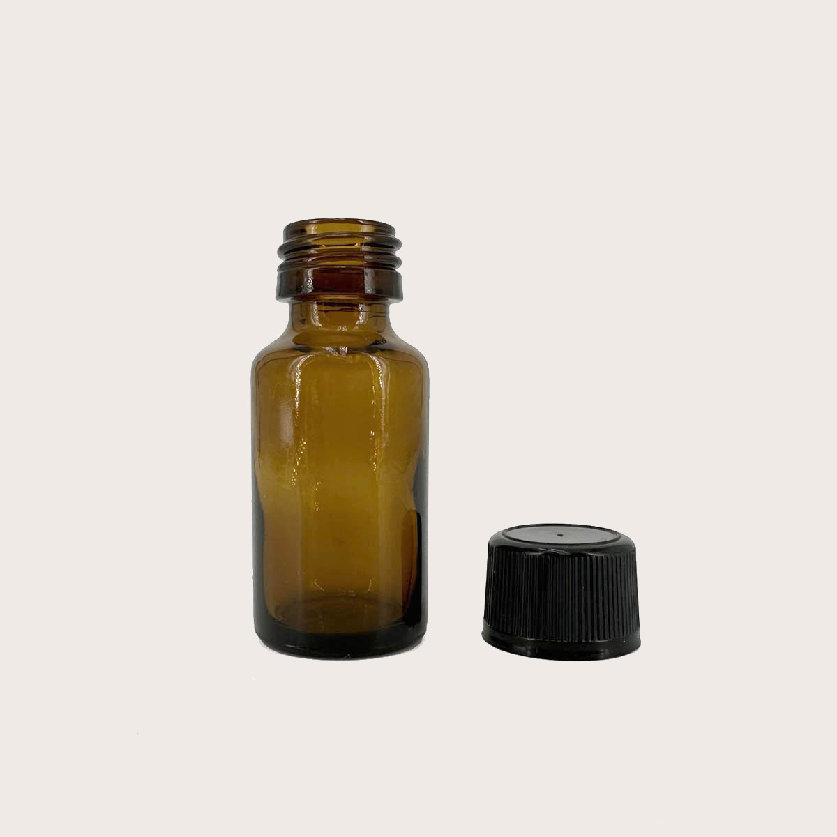 Bottiglia in vetro ambrato con capsula